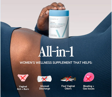 Vaginal Probiotics for Women pH Balance with Prebiotics | Happy V Vaginal Probiotics for Women pH Balance with Prebiotics | Happy V