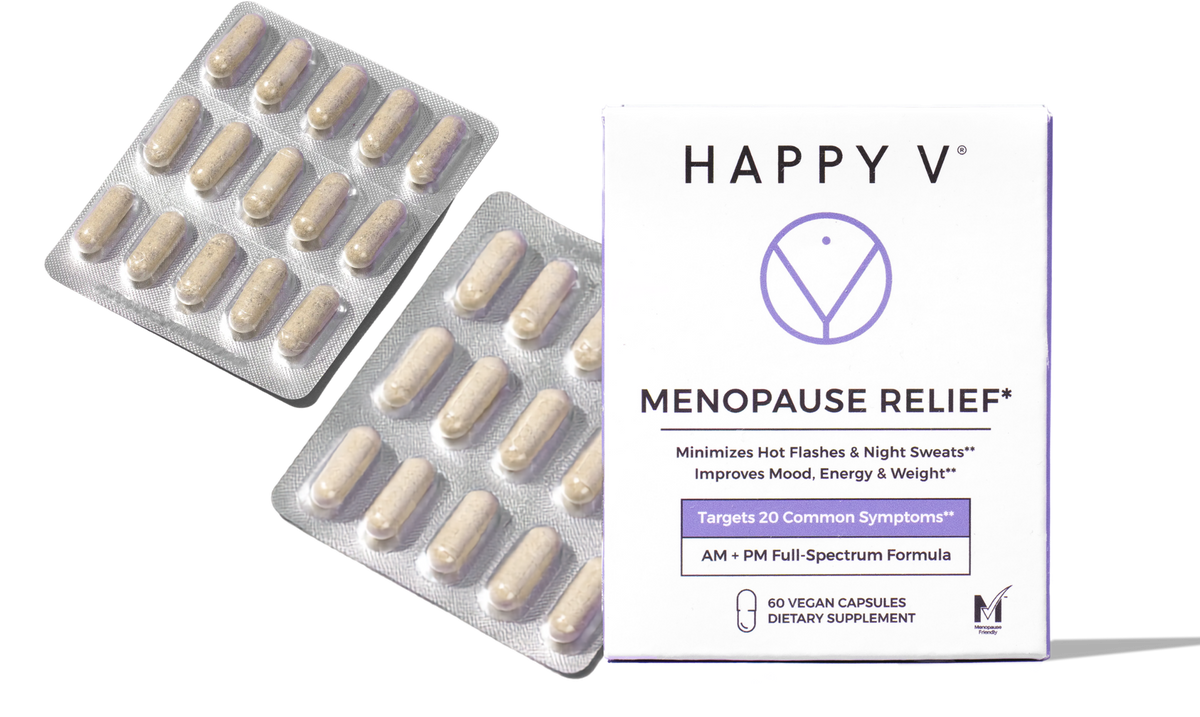 Happy V Menopause Relief product box